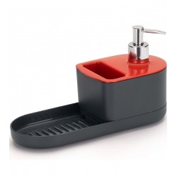 Porta Detergente 10cm Por 24,5cm Com Suporte Para Bucha e Sabão Vermelho